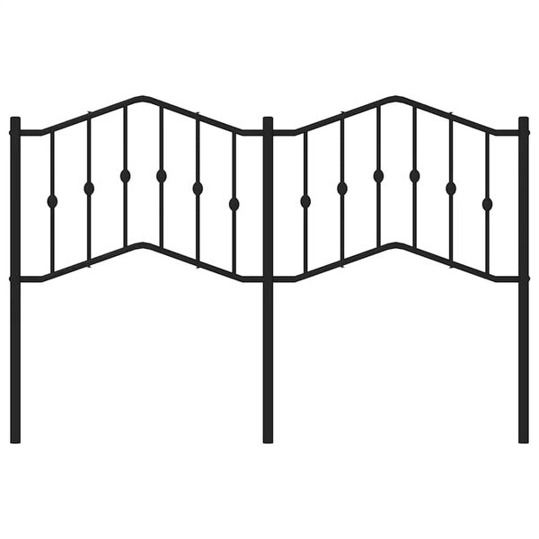 vidaXL T&ecirc;te de lit de remplacement m&eacute;tal noir 135 cm