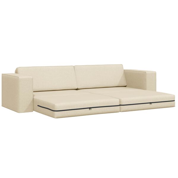 vidaXL Canap&eacute;-Lit 200cm Cr&egrave;me tissu