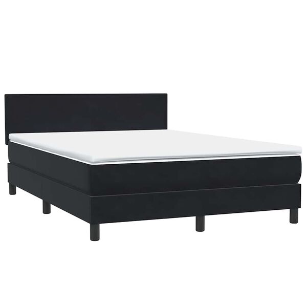 vidaXL Sommier &agrave; lattes de lit avec matelas noir 160x220 cm velours
