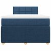 vidaXL Sommier &agrave; lattes de lit avec matelas bleu 120x190 cm tissu