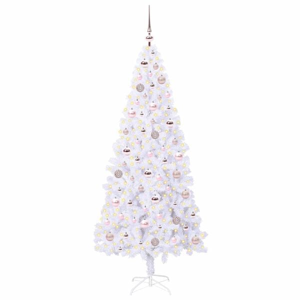vidaXL Sapin de No&euml;l artificiel avec 300 LED Blanc 180 cm PVC et Acier