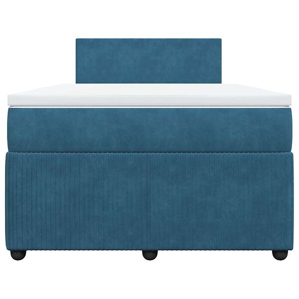 vidaXL Sommier &agrave; lattes de lit et matelas bleu 120x200 cm velours