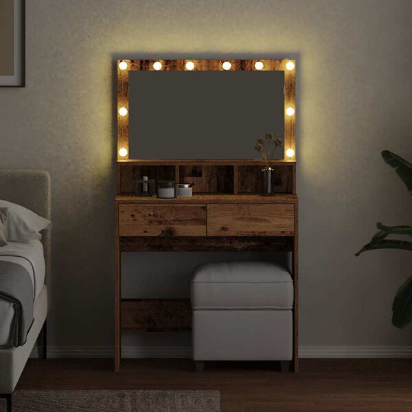vidaXL Table de Toilette avec tiroir Bois ancien 80 x 41 x 134,5 cm