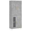 vidaXL Buffet haut Gris béton 69,5x34x180 cm Bois d'ingénierie