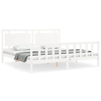 vidaXL Cadre de lit sans matelas blanc bois de pin massif