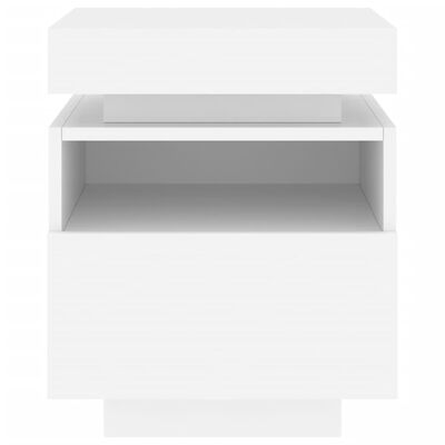 vidaXL Armoire de chevet avec lumières LED blanc 40x39x48,5 cm