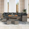 vidaXL Ensemble de canap&eacute; de jardin 10 pcs Gris polyrotin