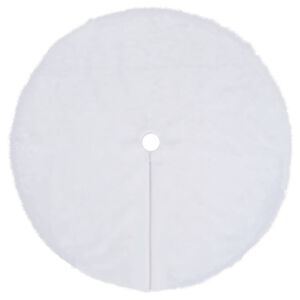 vidaXL Jupe de sapin de No&euml;l blanche 90 cm en fausse fourrure