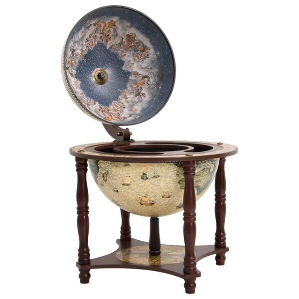 vidaXL Support à vin bar forme globe Marron Bois d'eucalyptus massif
