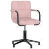 vidaXL Chaises pivotantes &agrave; manger lot de 2 rose velours