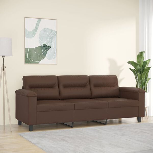vidaXL Canap&eacute; &agrave; 3 places Marron 180 cm Similicuir