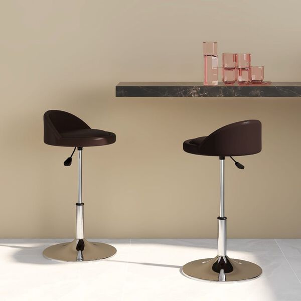 vidaXL Chaises &agrave; manger pivotantes lot de 2 marron similicuir