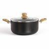 Livoo Casserole Aspect pierre et bois 24 cm 4 L Aluminium