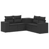 vidaXL Ensemble de Canap&eacute;s 5 pc Noir Rattan synth&eacute;tique et acier