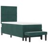 vidaXL Lit &agrave; ressorts avec matelas Vert fonc&eacute; 80 x 200 cm Velours