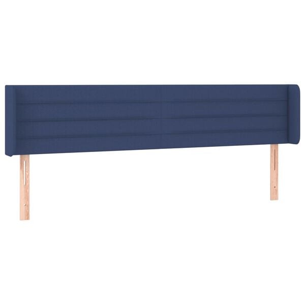 vidaXL T&ecirc;te de lit &agrave; LED Bleu 203x16x78/88 cm Tissu