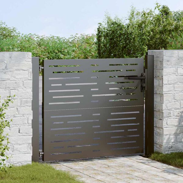 vidaXL Porte de Jardin Noir 100 x 100 cm Acier enduit de poudre