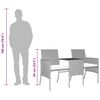 vidaXL Canap&eacute; de jardin 2 places avec table et tabourets marron rotin