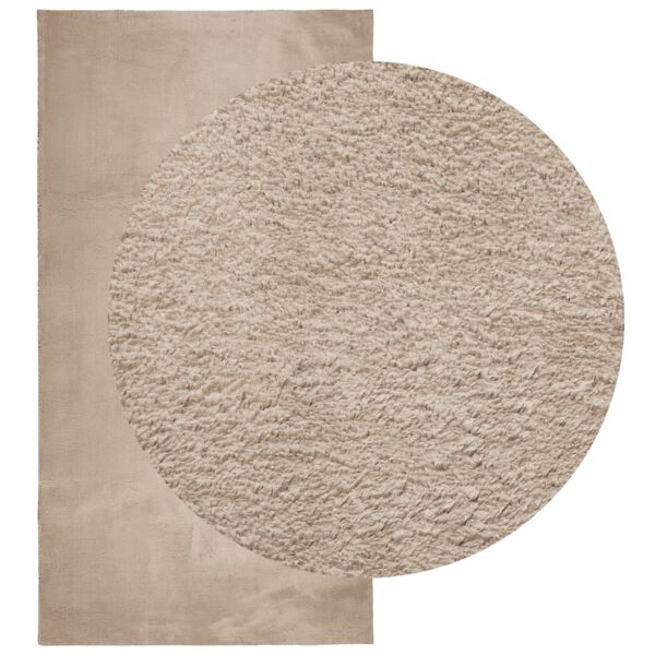 vidaXL Tapis HUARTE &agrave; poils courts doux et lavable sable 60x110 cm