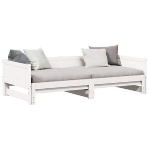 vidaXL Lit Pull-out de Jour Blanc 203,5 x 184 x 56,5 cm