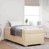 vidaXL Cadre de lit avec matelas Cr&egrave;me 90 x 200 cm tissu