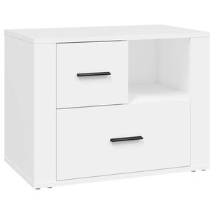 vidaXL Table de chevet Blanc 60x36x45 cm Bois d'ing&eacute;nierie
