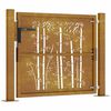 vidaXL Portail de jardin 100x100 cm en acier Corten et bambou
