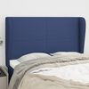 vidaXL T&ecirc;te de lit avec oreilles Bleu 147x23x118/128 cm Tissu