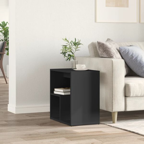 vidaXL Table d'appoint Noir 50x30x50 cm Bois d'ing&eacute;nierie