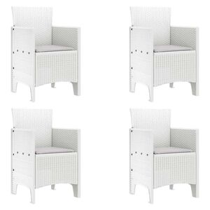 vidaXL Chaise de jardin 4 pcs Blanc 53 x 49 x 85 cm PP