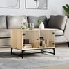 vidaXL Table basse avec portes en verre ch&ecirc;ne sonoma 68,5x50x50 cm