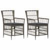 vidaXL Chaises de jardin 2 pc Gris