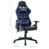 vidaXL Chaise de jeu Noir et bleu Cuir artificiel