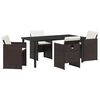 vidaXL Ensemble de salle &agrave; manger pour jardin 5 pcs Marron polyrotin