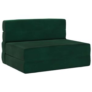 vidaXL Canap&eacute;-lit pliable Vert fonc&eacute; 70 x 80 x 60 cm Tissu