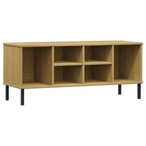 vidaXL &Eacute;tag&egrave;re &agrave; chaussures pieds en m&eacute;tal Brun 106x35x45 cm Bois OSLO