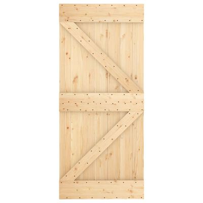 vidaXL Porte coulissante et kit de quincaillerie 90x210 cm pin massif