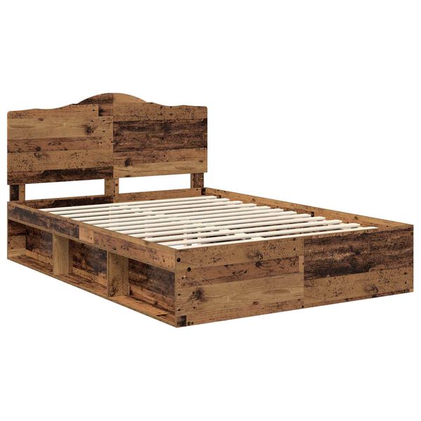 vidaXL Cadre de lit Bois ancien 140 x 190 cm Pin massif