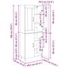 vidaXL Haut Armoire Ch&ecirc;ne artisanal 69,5 x 34 x 180 cm