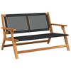 vidaXL Banc de D&eacute;tente de Jardin Noir Bois d'Acacia Massif