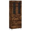 vidaXL Buffet haut Ch&ecirc;ne fum&eacute; 69,5x34x180 cm Bois d'ing&eacute;nierie