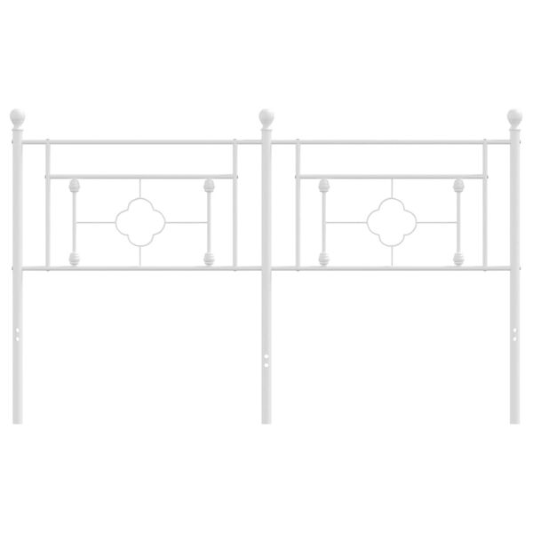 vidaXL T&ecirc;te de lit de remplacement m&eacute;tal blanc 150 cm