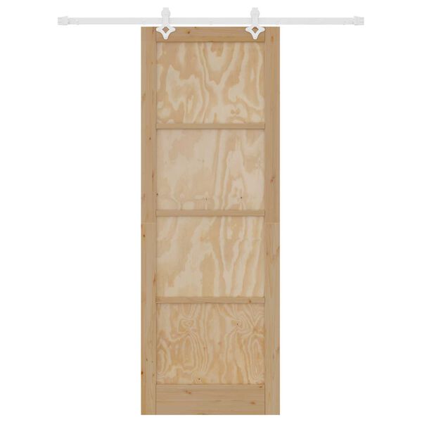vidaXL Porte coulissante Marron 83 x 232 cm Pin massif