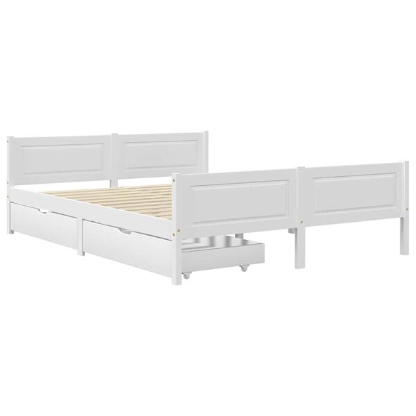 vidaXL Cadre de lit sans matelas blanc bois de pin massif 140x200 cm