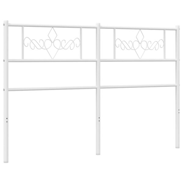 vidaXL T&ecirc;te de lit de remplacement m&eacute;tal blanc 160 cm