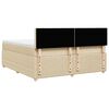 vidaXL Sommier &agrave; lattes de lit avec matelas Cr&egrave;me 200x200 cm Tissu