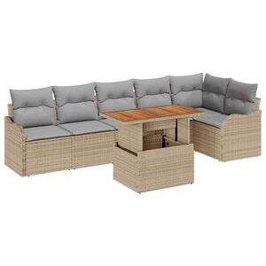 vidaXL Ensemble de canap&eacute; de jardin 7 pcs beige et gris clair