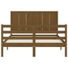 vidaXL Cadre de lit sans matelas marron miel 140x190 cm bois massif