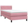 vidaXL Sommier &agrave; lattes de lit avec matelas rose 80x220 cm velours