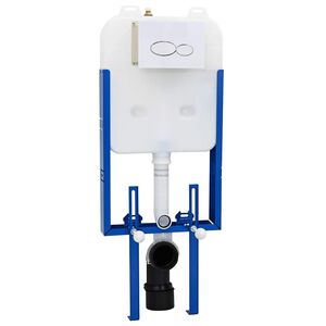 vidaXL Cadre de Cistern avec stockage Blanc 50 x 8 x 131 cm Acier